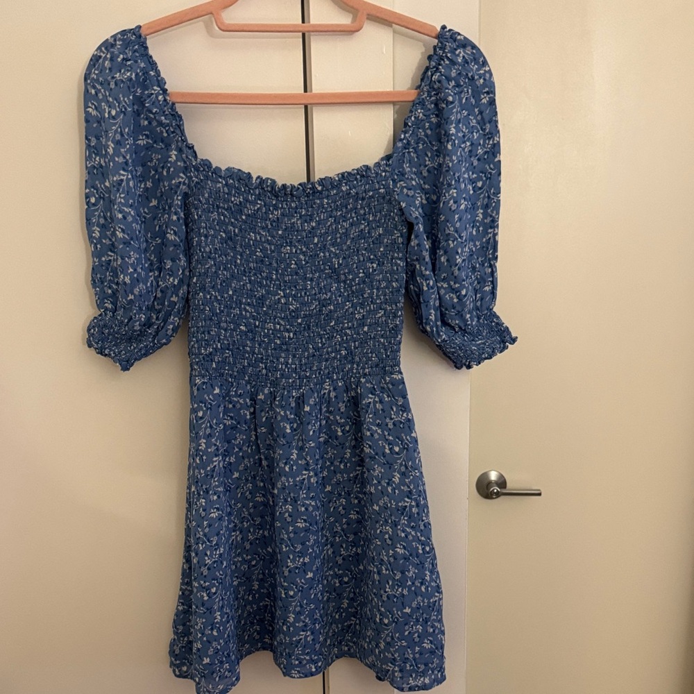 Reformation Blue Floral Mini Dress